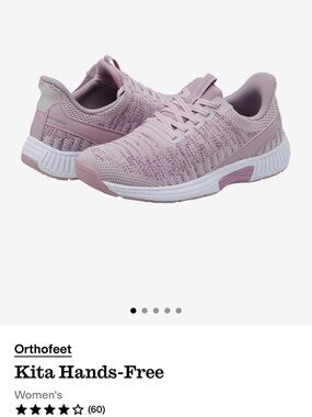 Orthofeet Kita Hands-Free Women's Pink Knit Sneakers